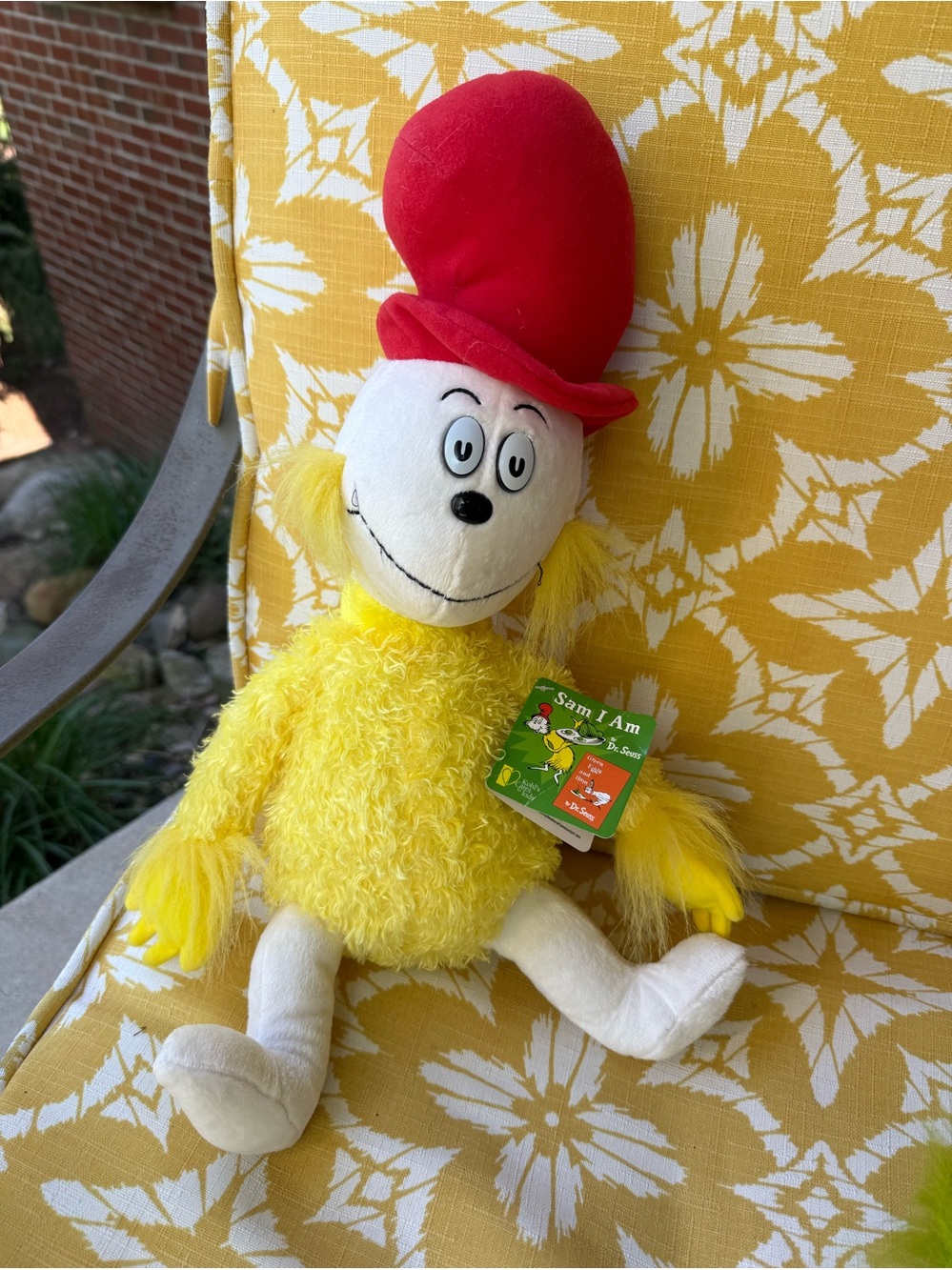 Dr. Seuss Sam-I-Am Plush - Yellow Body with Red Hat NWT